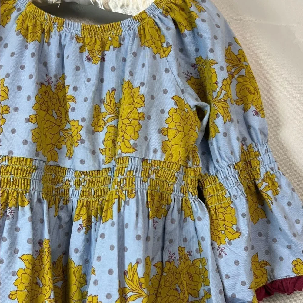 Matilda Jane Character Counts Amelie  blue and sage green floral smocked top 2